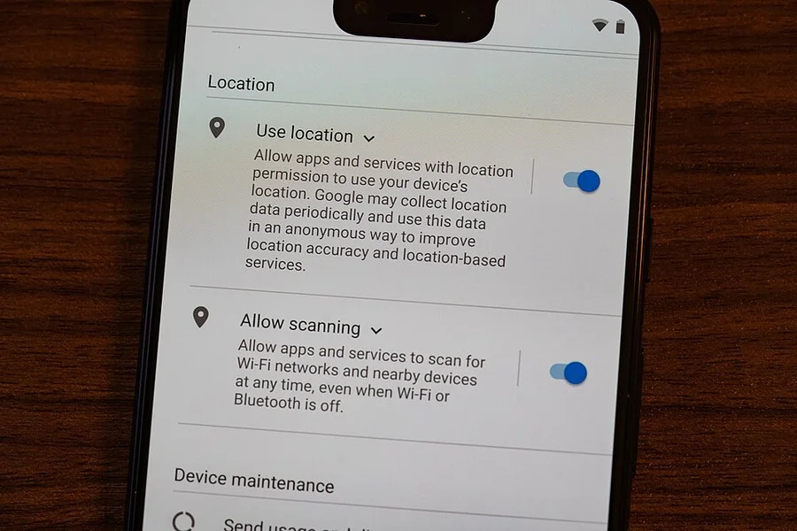 Экран настроек Android на смартфоне