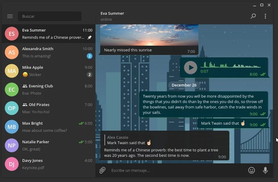 Чаты в приложении Telegram