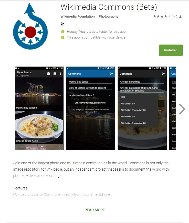 Страница приложения в Google Play
