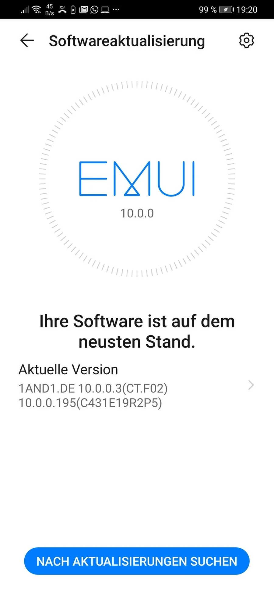Экран системных настроек EMUI на смартфоне Huawei P30 Pro