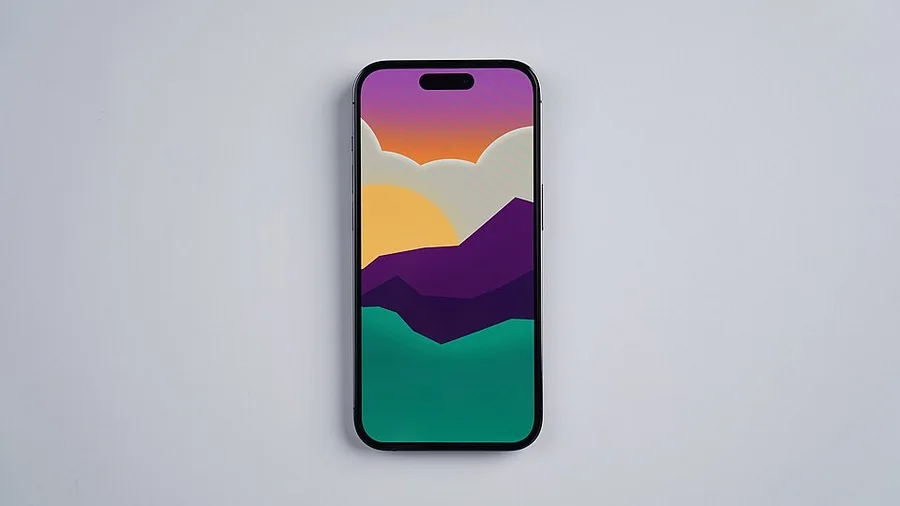 iPhone 14 Pro с включённым экраном