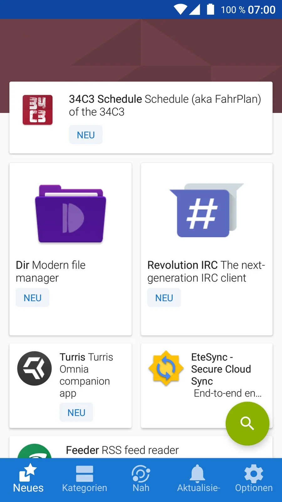Каталог приложений F-Droid на Android-смартфоне