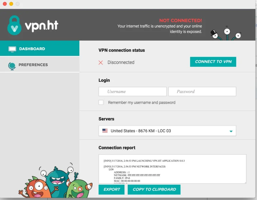 VPN-клиент со статусом «нет подключения»
