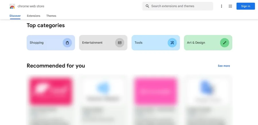 Каталог расширений Chrome Web Store